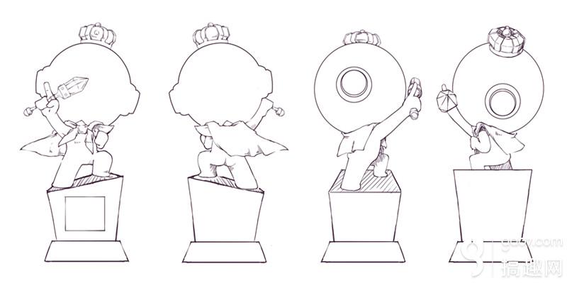 网易cc 2015年度风云盛典奖杯设计手稿流出